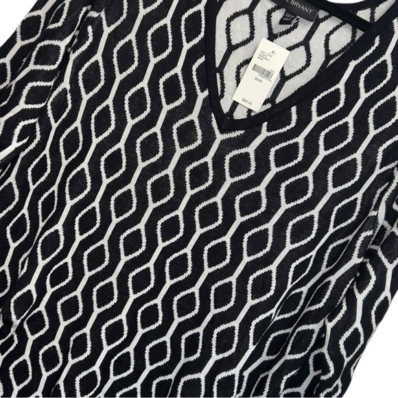 Lane Bryant Cozy Chic Black White Geometric Print Knit Sweater Tunic Dress - Picture 10 of 13